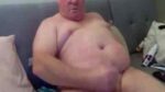 Older Webcam Guy With Big Belly Blows A Load