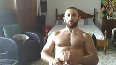 Big muscle arab man cums hard
