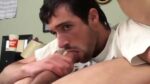 Amateur gay dude autofellatio and cum in own mouth