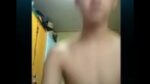Petite korean twink wanking while standing up